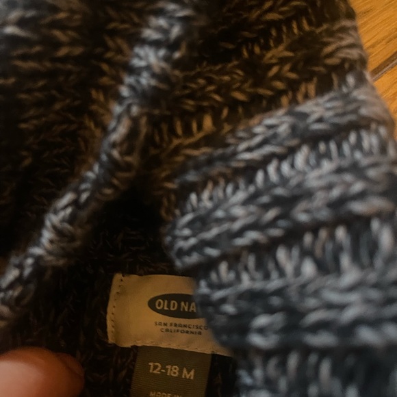 Old Navy NWT Gray Chunky Shawl Collar Sweater 12-18 Mos - Picture 5 of 8